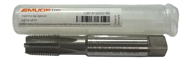 Emuge 3/8"-18 NPTF HSSE Pipe Tap 2P-3P