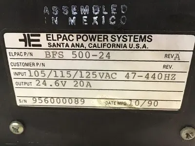 USED ELPAC POWER SYSTEM BFS 500-24