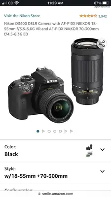 Nikon D3400 DSLR Bundle- 3 lenses, Camera Bag, Etc… Excellent Condition!!!!