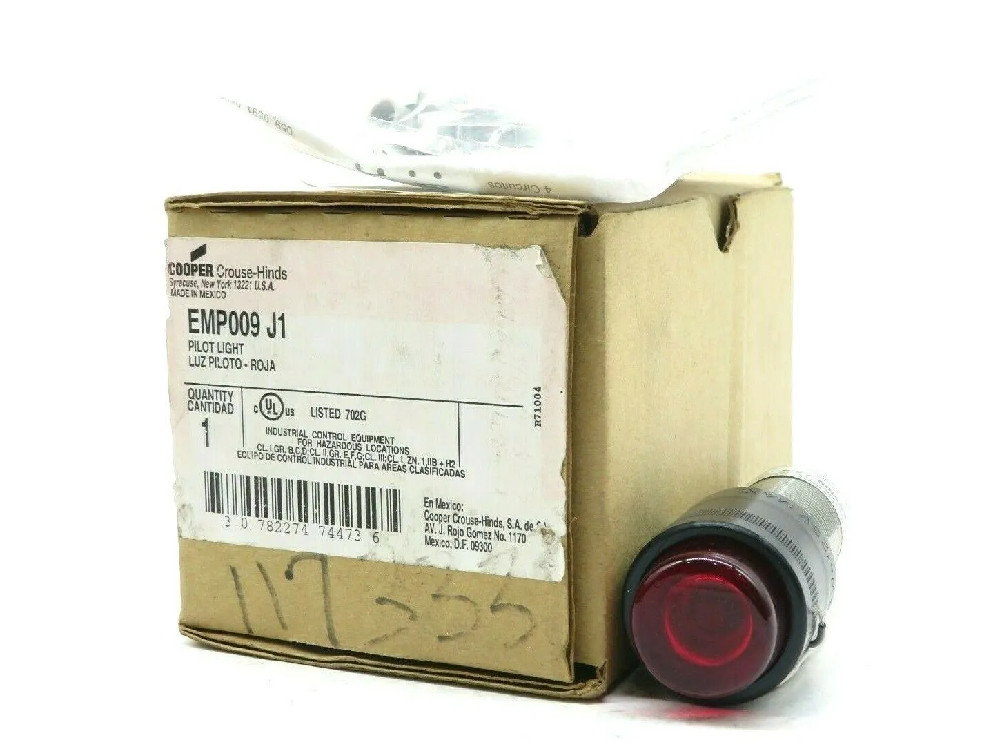 NEW COOPER CROUSE HINDS EMP009-J1 PILOT LIGHT EMP009JM4 EMP009J1