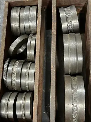 Engraved Pattern Rolls, Antique Master Collection of Jeweler tools for Earnings, Bracelets Bangles and more