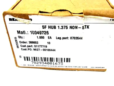 NEW REXNORD 5F HUB 1.375 0703544