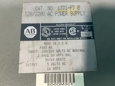 Used ALLENBRADLEY 1771P7 B PLC Power Supplies Ohio US | HGR 24 #1507619