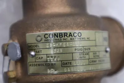 NEW OPEN BOX CONBRACO VALVE 19-KFEA-125 Industries SET 125 STOCK H1051