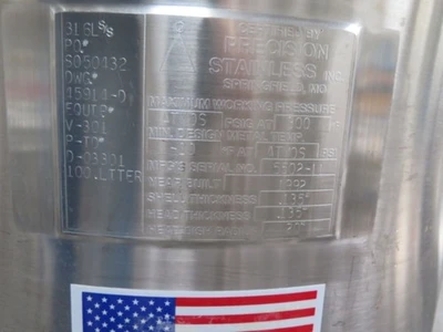 Precision Stainless Steel Portable 100 Liter Vessel Tank Fermentation