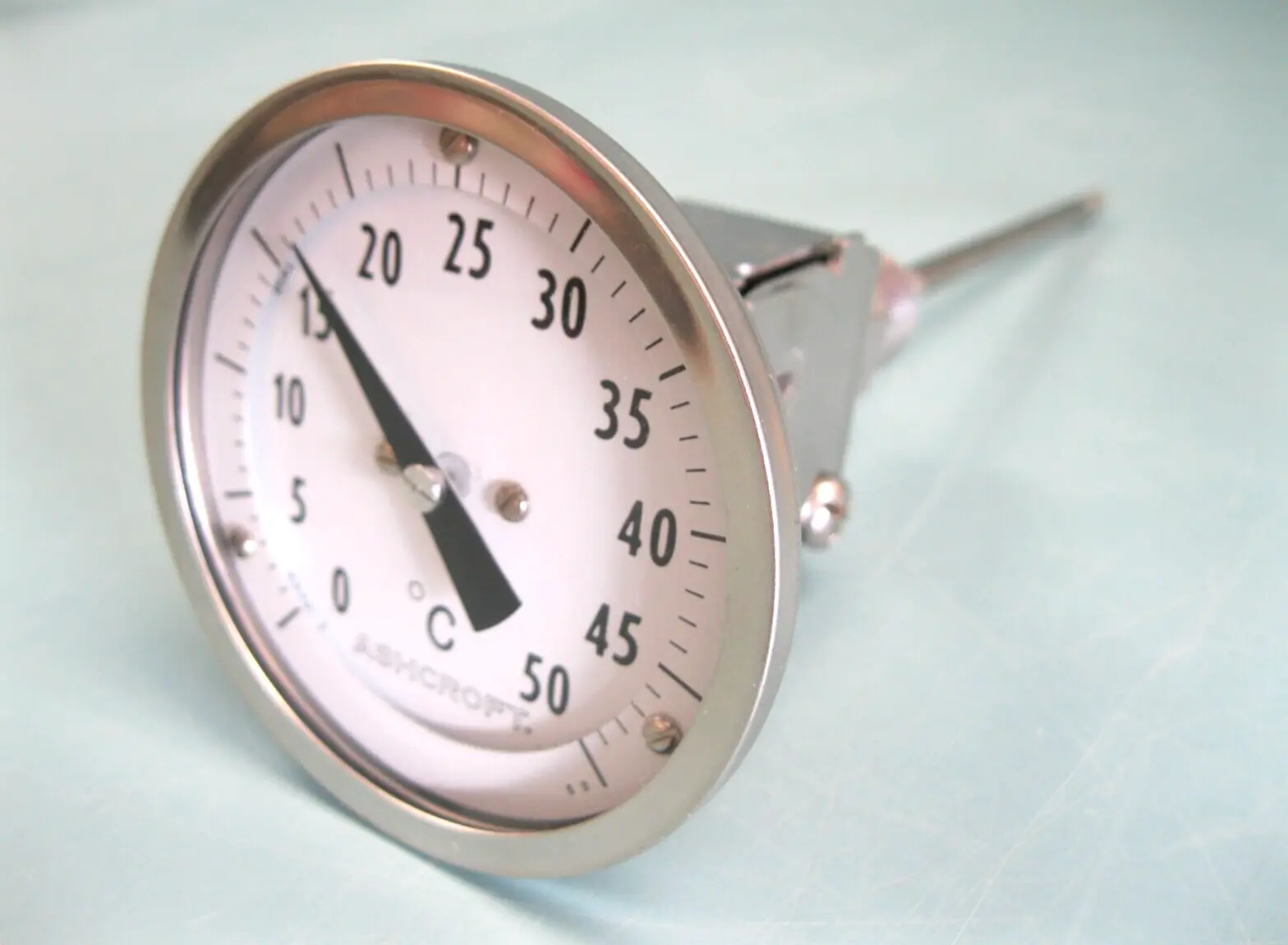 1/2" NPT Ashcroft 0-50C° Adjustable Angle Thermometer 3" Dial 6" Stem NEW H17