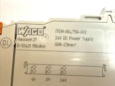 USED WAGO POWER SUPPLY MODULE 10A FIELD POWER 750 SERIES I/O