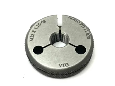 USED VERMONT GAGE THREADED RING GAGE M12X1.25-6G NOGO PD 11.028