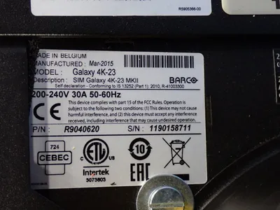 USED 2015 BARCO GALAXY 4K23