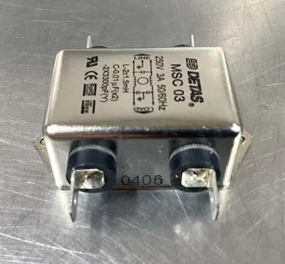 DETAS Power Line Filter 250V 3A 50/60Hz 4D-28