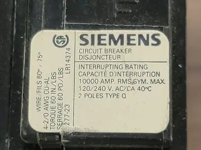 Used SIEMENS Q2100 Switchgears British Columbia CA | Lenmark #242656