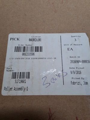 UNIVERSAL INSTRUMENTS 51719601 PALLET ASSEMBLY TYPE 1