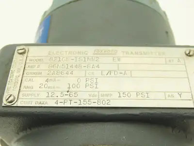 Foxboro 821GM-IS1NM2 EW Electronic Pressure Transmitter 12.5-65VDC 150PSI