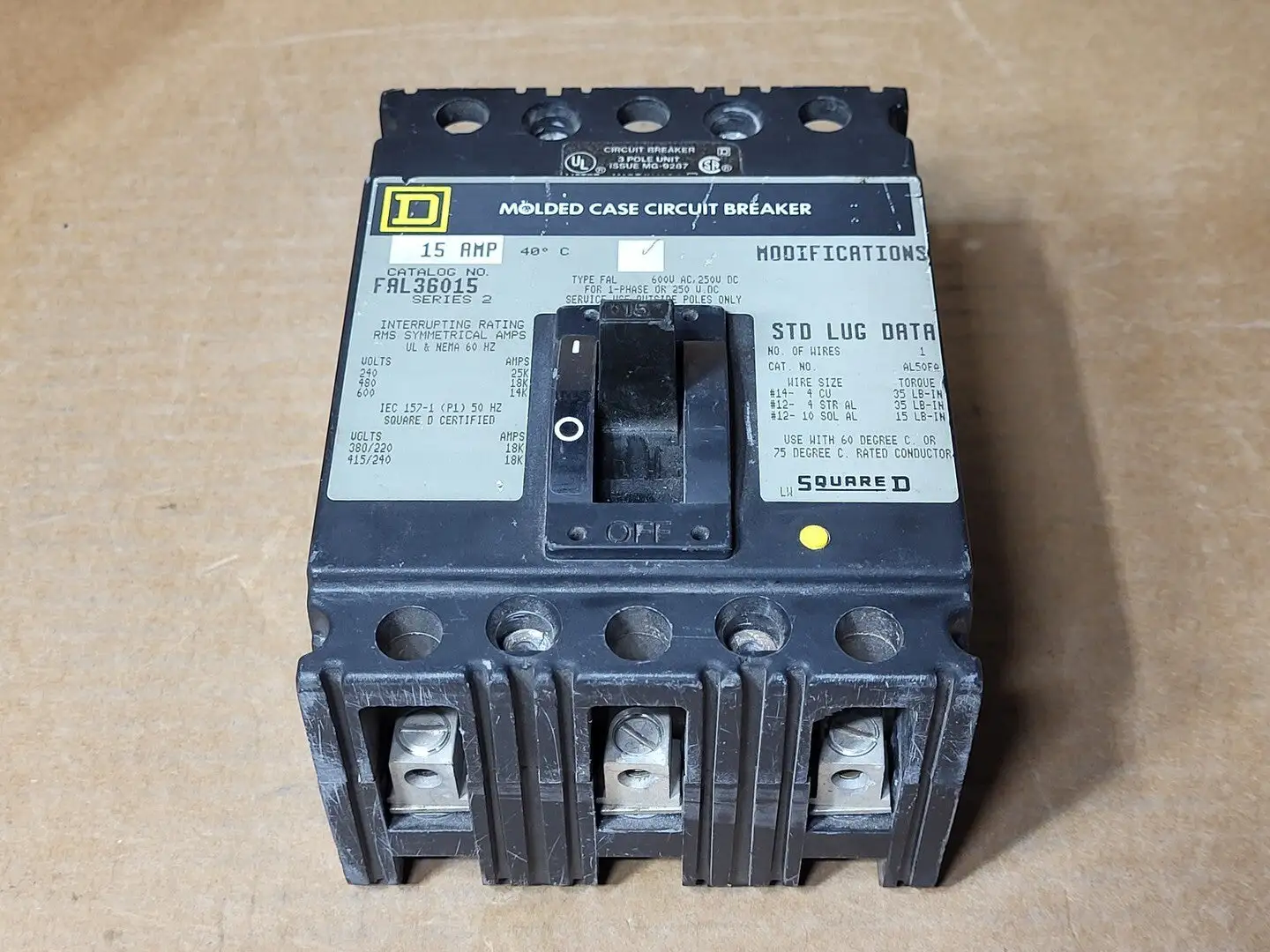 USED SQUARE D FAL36015