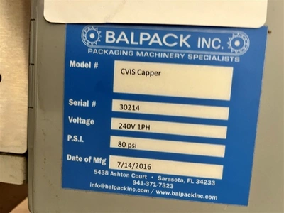 Used BALPACK _UNKNOWN_ Cappers Connecticut US | DMC Industries #1281746