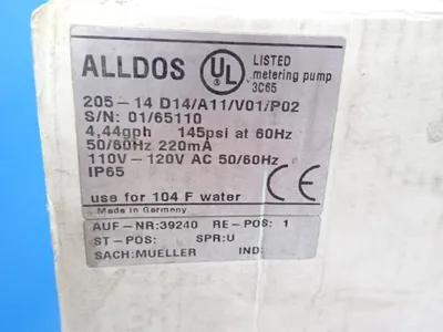 Used ALLDOS EICHLER 20514 D14/A11/V01/P02 Pumps (Metering) Ohio US | HGR 24 #737540