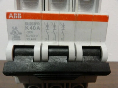 ABB Model SU203PR K40A, 3P, 240V Miniature Circuit Breaker