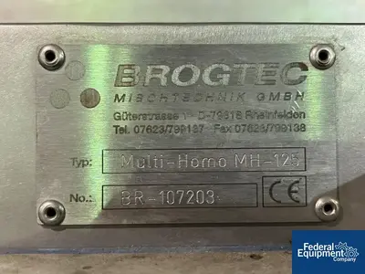 USED Brogtec AG 125 Liter Brogtec Planetary Mixer, Model MH-125, 316Ti S/S