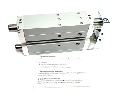 USED FESTO GUIDED DRIVE CYLINDER 80MM STROKE 20MM BORE 8161416
