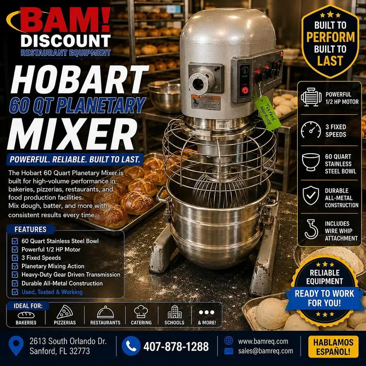 Used HOBART HL600 Planetary Mixers Florida US | BAM Discount Restaurant Equipment #1263855