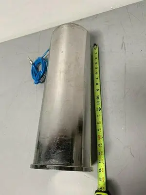 USED SARTORIUS 10 LITER STAINLESS STEEL 20" X 7" VESSEL W/ PNEUMATIC HOSE