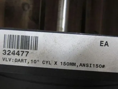 Dart VLV: DART,10"CYL x 150mm, NNSI 150# 324477 Pneumatic Plug Style Valve