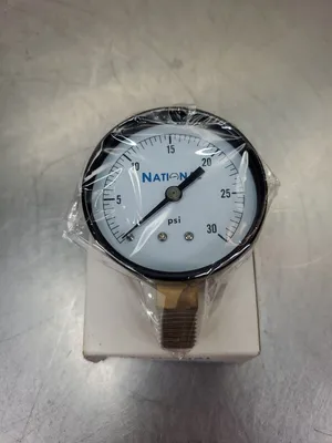 National G25-152-2L-09 2.5" Pressure Gauge, 0-30 Psi. 6D-14
