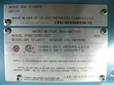 USED Micro Motion 5700 C12 AB2AZZZ AAAZZTG