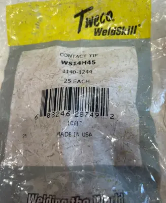 NEW TWECO WS14H45 CONTACT TIPS 2 BAGS OF 25 EACH