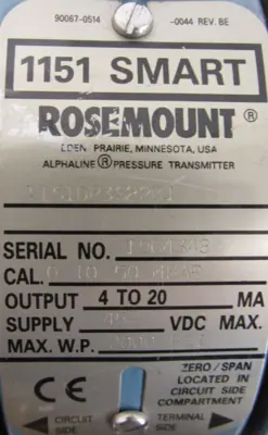 USED ROSEMOUNT 1151DP3S22B1 PRESSURE TRANSMITTER