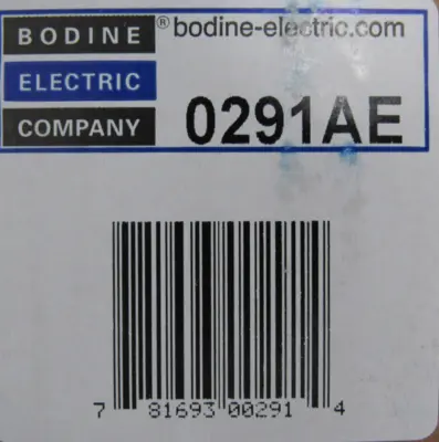 NEW BODINE ELECTRIC 34R6BFCI MOTOR 0291AE 115V 1700RPM 1/9HP