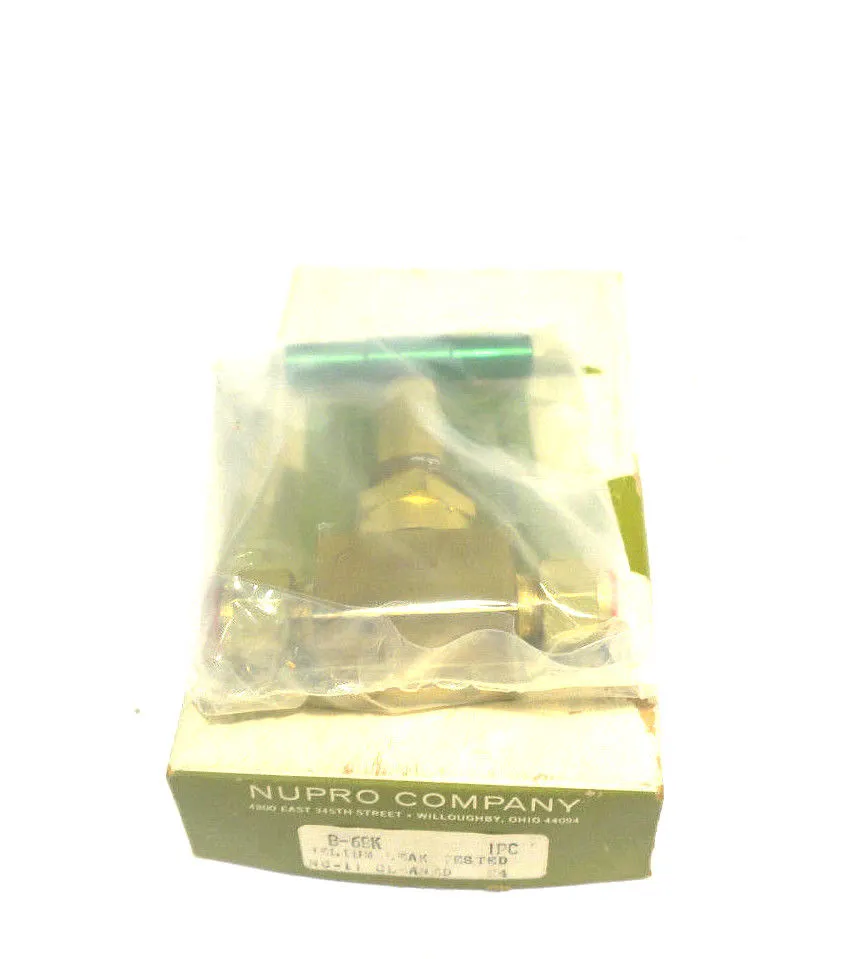 NEW NUPRO B-6BK VALVE B6BK