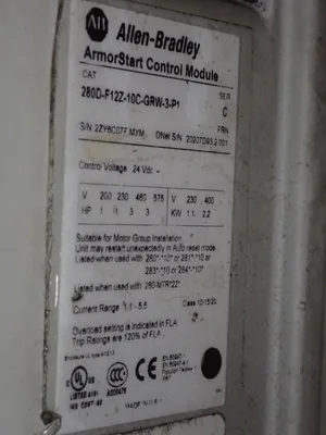 Used ALLEN BRADLEY 280DF12Z10CGRW3P1 Starters Ohio US | HGR 24 #838747