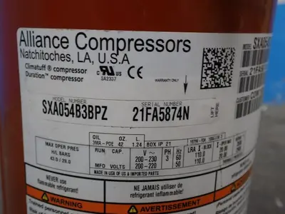 Used ALLIANCE COMPRESSOR SXA054B3BPZ Air Compressors (Misc) | HGR 24 #731747