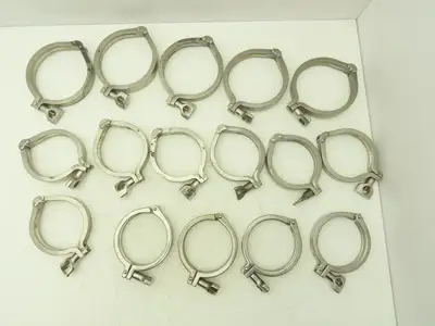 Tri Clover 3"/4" 3" Sanitary Tri Clamp 11 Single & Double Pin/ 5 - 4" Lot of 16