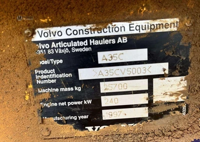 Used 1997 VOLVO A35C Articulated Dump Trucks Tennessee US | Moore Equipment #1517308