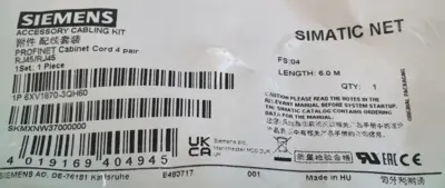 NEW SIEMENS 6XV1870-3QH60 ACCESORY CABLING KIT 6.0M 6XV18703QH60