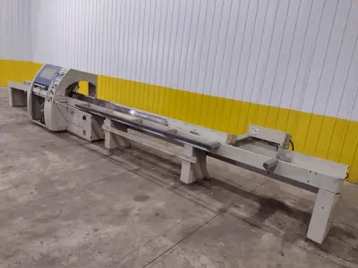 6" HIGH X 14" WIDE DIMTER  OPTICUT MODEL #S75 CROSS-CUT AUTOMATIC WOOD SAW, NEW 2003: STOCK #22923