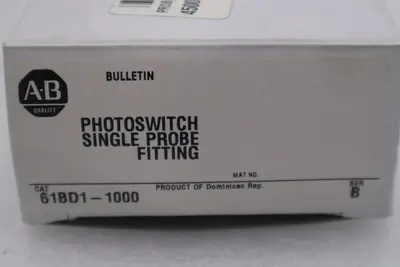 NEW OPEN BOX AB Allen Bradley Single Probe Fitting 61BD1-1000 STOCK G614A