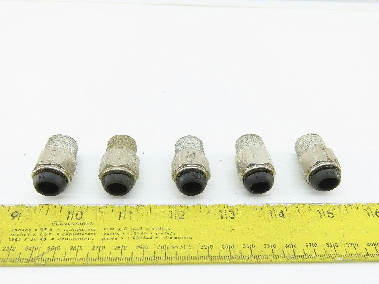 Parker 3/8" NPT x 10mm Tube Push To Connect Stainless Steel Male Fitting Lot/ 5