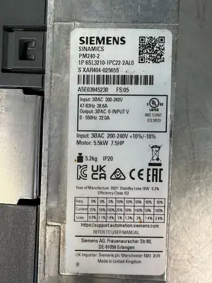 Siemens 6SL3210-1PC22-2AL0 Sinamics PM240-2 6SL32101PC222AL0 (5.2.3)
