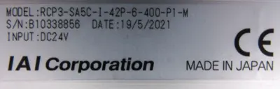 NEW IAI RCP3-SA5C-I-42P-6-400-PI-M LINEAR SLIDE RCP3SA5CI42P6400PIM