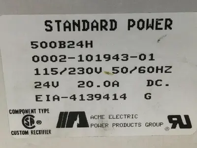 USED ACME ELECTRIC 500B24H