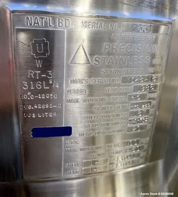 Used Jacketed Stainless Steel Tank on Casters. Made by Precision Stainless.