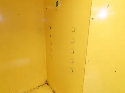 Flammable Safety Cabinet 12 Gal Yellow Manual Close No Shelf