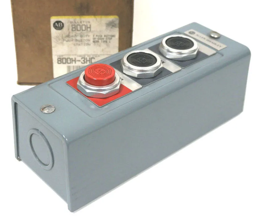 NEW ALLEN BRADLEY 800H-3HC PUSHBUTTON STATION SER. M, 800H3HC