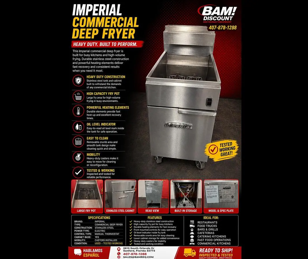 Used IMPERIAL _UNKNOWN_ Cookers / Coolers / Fryers Florida US | BAM Discount Restaurant Equipment #1301604