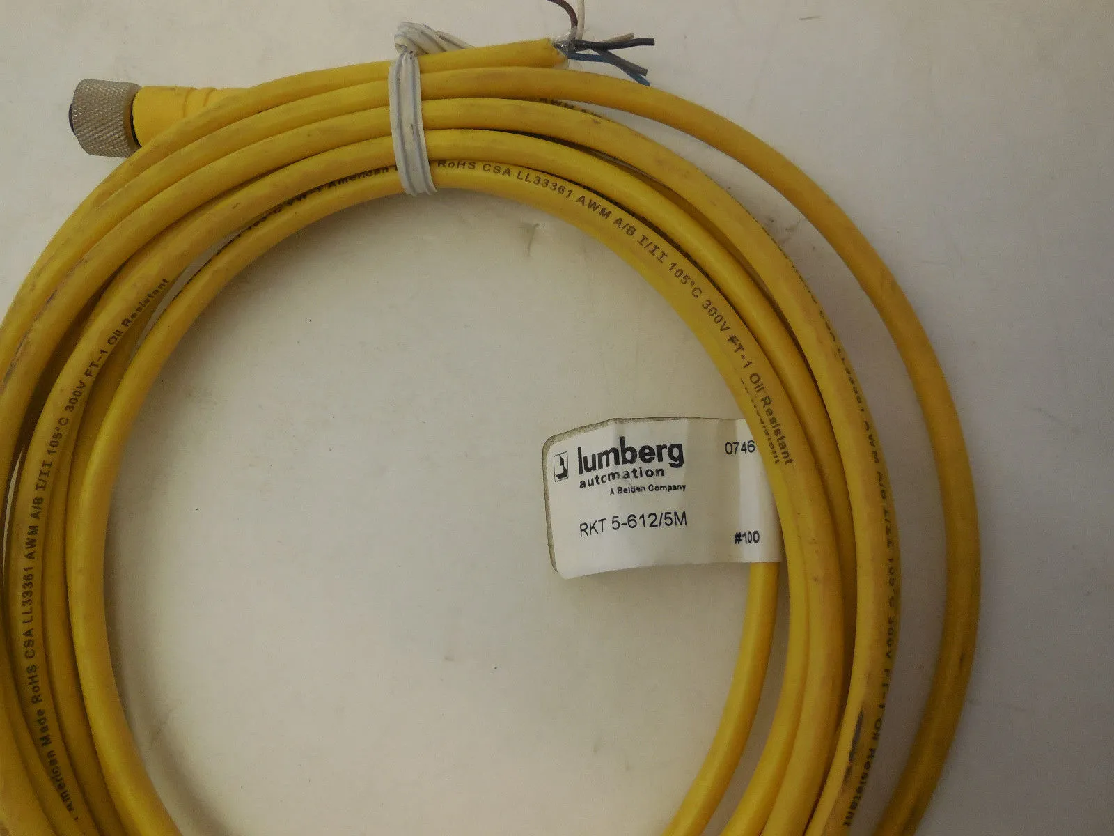 NEW LUMBERG RKT-5-612/5M CABLE ASSY. RKT56125M