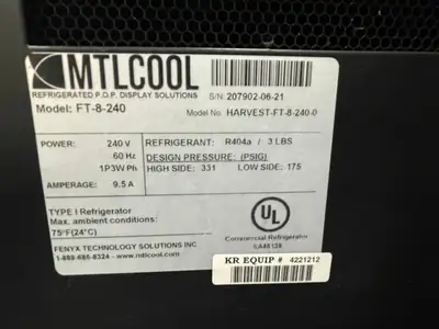 Used MTL COOL Used 2021 MTL COOL 95" Open Air Refrigerated Produce Merchandiser Self Serve 220V Open Air Merchandisers (coolers) Illinois US | Falcon Restaurant Supply #1378016