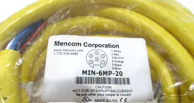 NEW MENCOM CORP. MIN-6MP-20 PVC CORDSET MIN6MP20